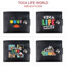 Toca life world anime two fold short card bag wallet purse 22.5*13.5cm