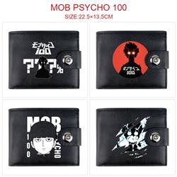 Mob Psycho 100 anime two fold short card bag wallet purse 22.5*13.5cm