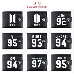 BTS anime two fold short card bag wallet purse 22.5*13.5cm