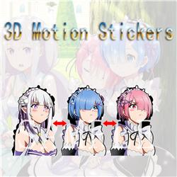 Re Zero Kara Hajimeru Isekai Seikatsu anime 3d sticker