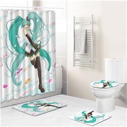 Hatsune Miku anime shower curtain price for a set of 4 pcs
