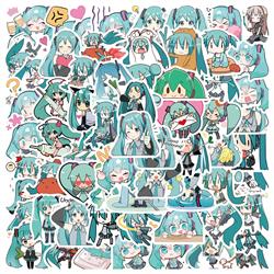 Hatsune Miku anime waterproof stickers (65pcs a set)