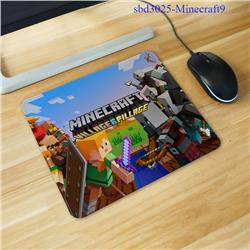 Minecraft anime desk pad 25*30*0.3cm locking edge & 20*24*0.2cm non locking edge