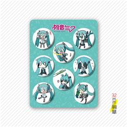 Hatsune Miku anime badge 32mm 8 pcs a set