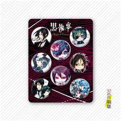 Kuroshitsuji anime badge 32mm 8 pcs a set