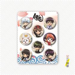 Gintama anime badge 32mm 8 pcs a set