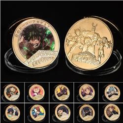 My Hero Academia anime Commemorative Coin Collect Badge Lucky Coin Decision Coin