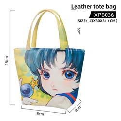 Sailor Moon Crystal anime leather tote bag