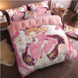 Card Captor Sakura anime bed sheet four piece set for winter 1.5m