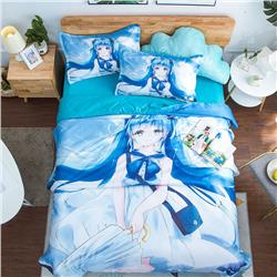 Hatsune Miku anime lce cold quilt four piece set for summer 1.5m/1.8m