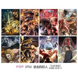Attack On Titan anime poster price for a set of 8 pcs