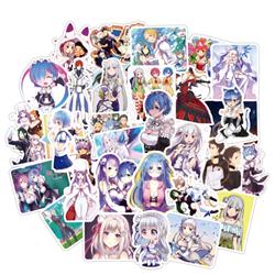 Re Zero Kara Hajimeru Isekai Seikatsu anime waterproof stickers (50pcs a set)