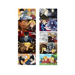 Fullmetal Alchemist anime crystal card stickers 8.7*5.5cm 10 pcs a set