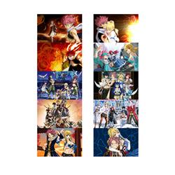 Fairy Tail anime crystal card stickers 8.7*5.5cm 10 pcs a set