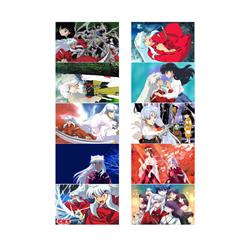 Inuyasha anime crystal card stickers 8.7*5.5cm 10 pcs a set