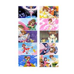 Card Captor Sakura anime crystal card stickers 8.7*5.5cm 10 pcs a set