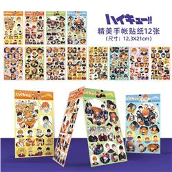 Haikyuu anime beautifully stickers pack of 12, 21*12.3cm