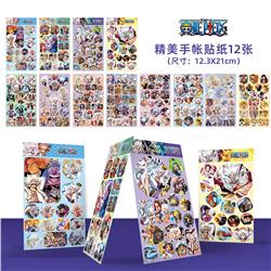 One Piece anime beautifully stickers pack of 12, 21*12.3cm