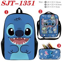 stitch anime anime backpack+ lunch bag+pencil bag