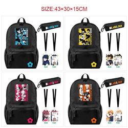 Blue Lock anime backpack+pencil bag+ID set