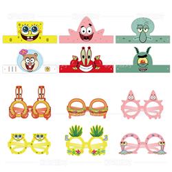SpongeBob anime paper glasses+Paper cap 60pcs(10 of each)