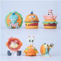 SpongeBob anime figure 5.5-8.5cm 6 pcs a set