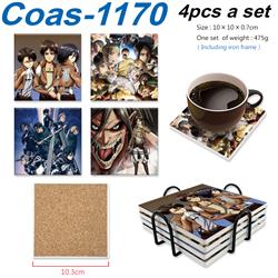 Attack on Titan anime coaster 4pcs a set
