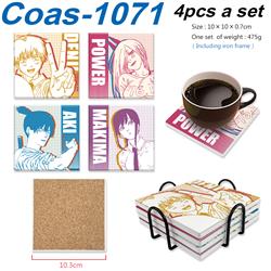chainsaw man anime coaster 4pcs a set