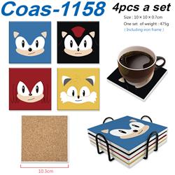 Sonic anime coaster 4pcs a set