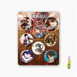 Attack on Titan anime pin 32mm set