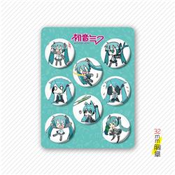Hatsune Miku anime pin 32mm set