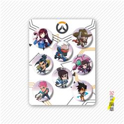 over watch anime pin 32mm set