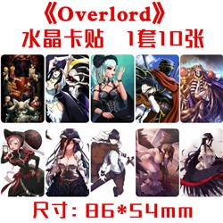 overlord anime crystal card sticker 10pcs a set