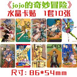 JoJos Bizarre Adventure anime crystal card sticker 10pcs a set