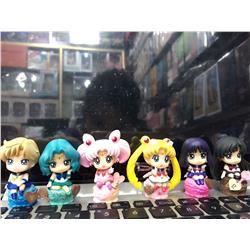 Sailor Moon Crystal anime figure 5-8cm 6 pcs a set