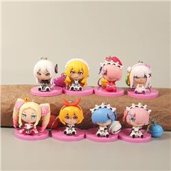 Re Zero Kara Hajimeru Isekai Seikatsu anime keychain 8 pcs a set