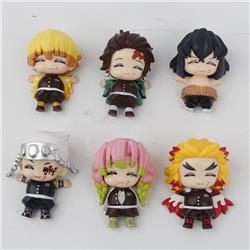 Demon slayer kimets anime figure 6.5cm 6pcs a set(in bags)