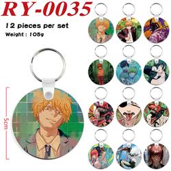 chainsaw man anime keychain 12 pcs a set