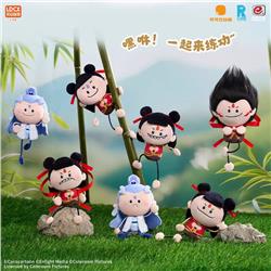 Ne Zha anime Plush refrigerator sticker 6 pcs a set