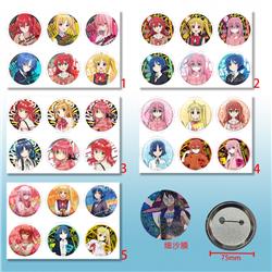 Bocchi the rock anime pin 6pcs a set 75mm