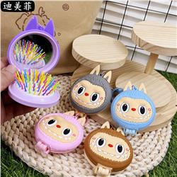 Labubu anime comb mounted mirror keychain