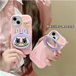 Labubu anime mirror stand phone case(iphone11-iphone16promax)