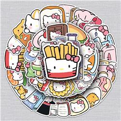 hello kitty anime waterproof stickers 50pcs a set