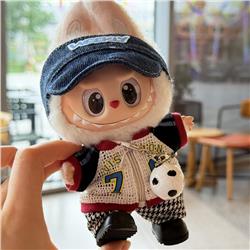 Labubu anime 17cm doll change clothes（clothes+hat+bag+shoes）