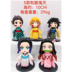 Demon slayer kimets anime figure 10cm 5pcs a set
