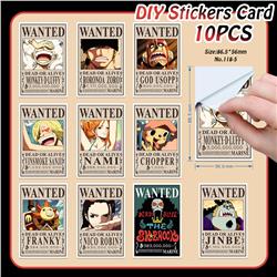 One Piece anime DIY sticker card 10PCS