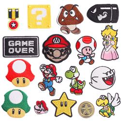 Super Mario anime embroidered fabric patch 10pcs a set