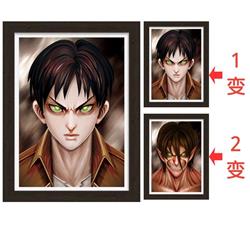 Attack on Titan anime 3d poster painting with frame