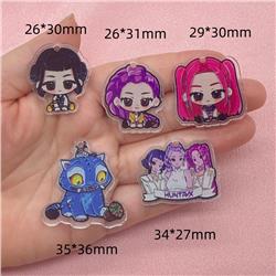 Kpop demon hunters anime acrylic pendant 10pcs a set