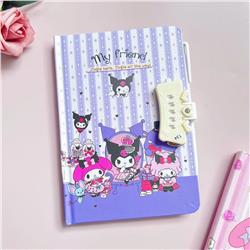 Kuromi anime combination lock notebook 4 pcs a set